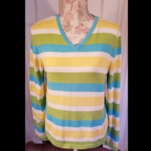 🏝Lilly Pulitzer 🏝V-Neck Stripe Sweater